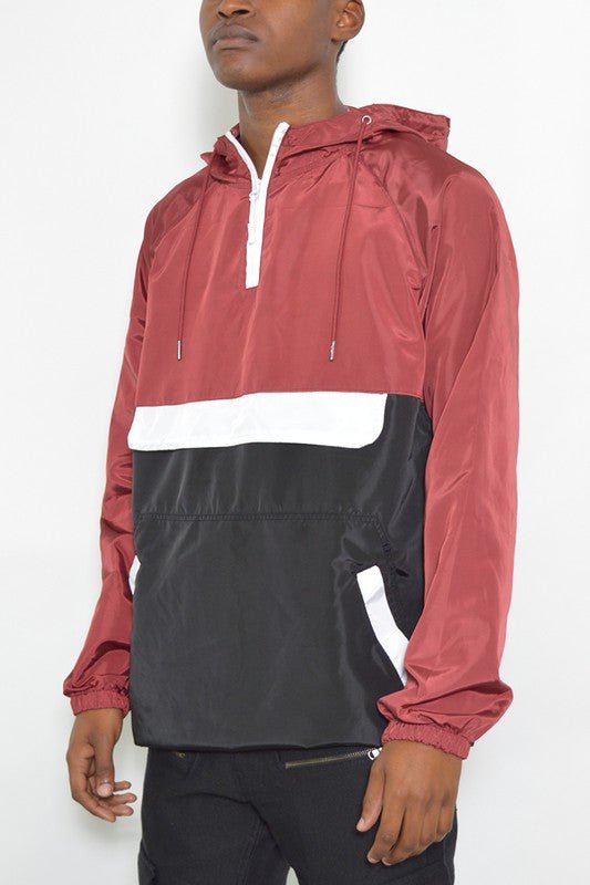Color Block Anorak Jacket Pullover Windbreaker - Rose In Concrete 🥀