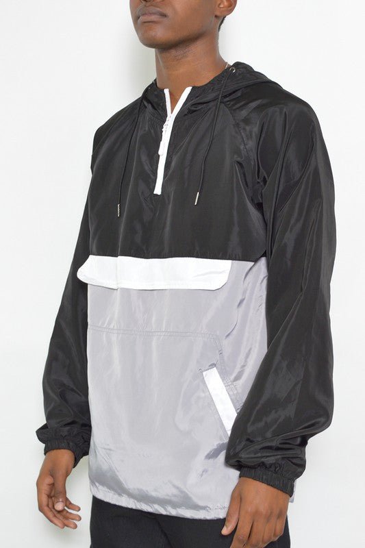 Color Block Anorak Jacket Pullover Windbreaker - Rose In Concrete 🥀