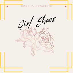 Stylish design featuring the title 'Girl Shoes' and floral accents, showcasing the collection of girls' shoes.