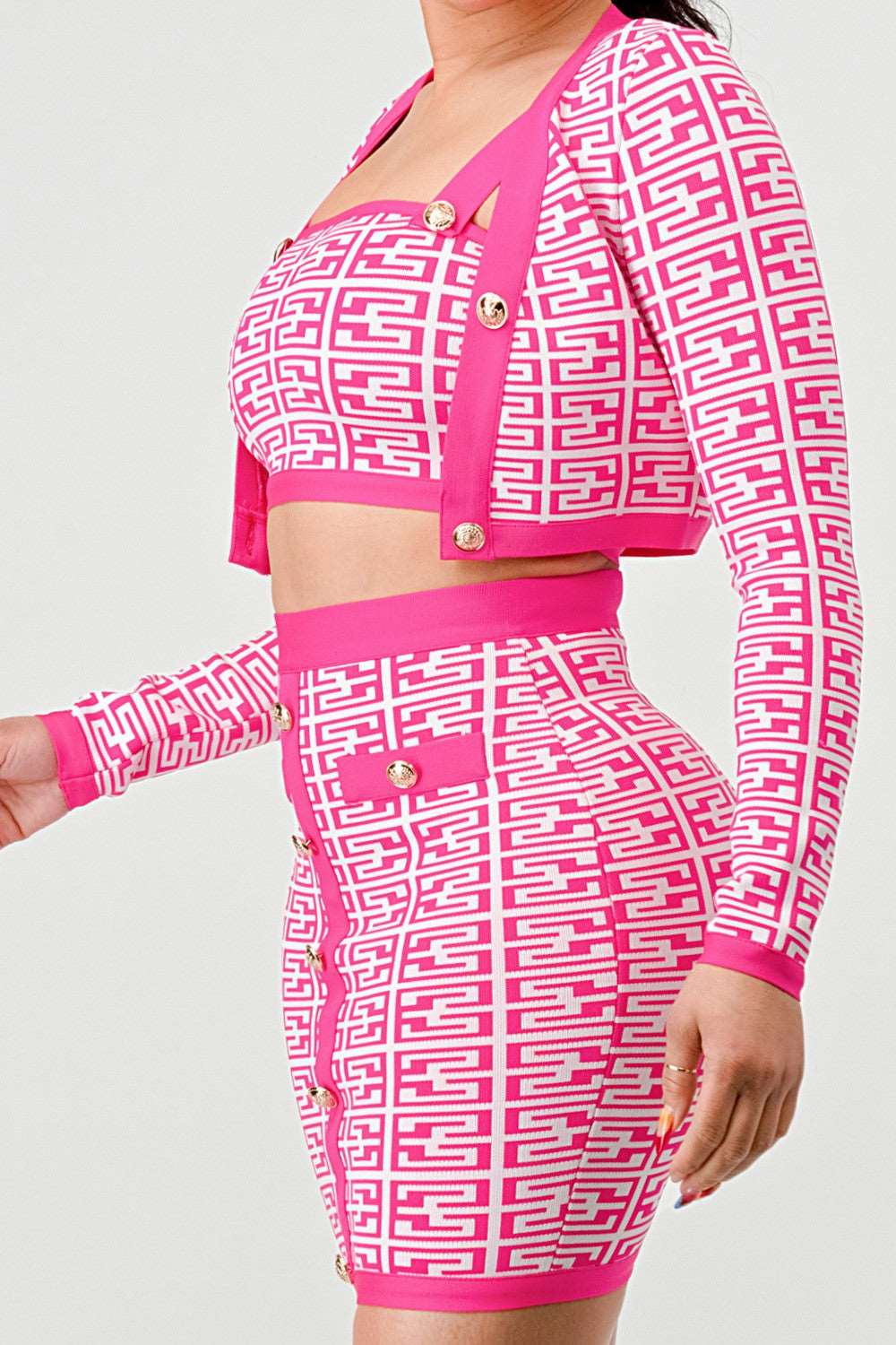 ATHINA PRINTED BARBIE PINK THREE PIECE - Rose In Concrete 🥀