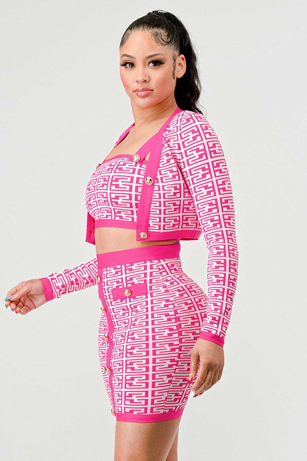 ATHINA PRINTED BARBIE PINK THREE PIECE - Rose In Concrete 🥀