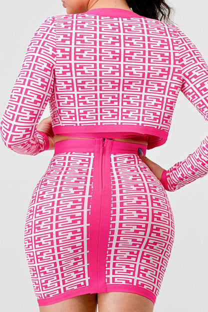ATHINA PRINTED BARBIE PINK THREE PIECE - Rose In Concrete 🥀