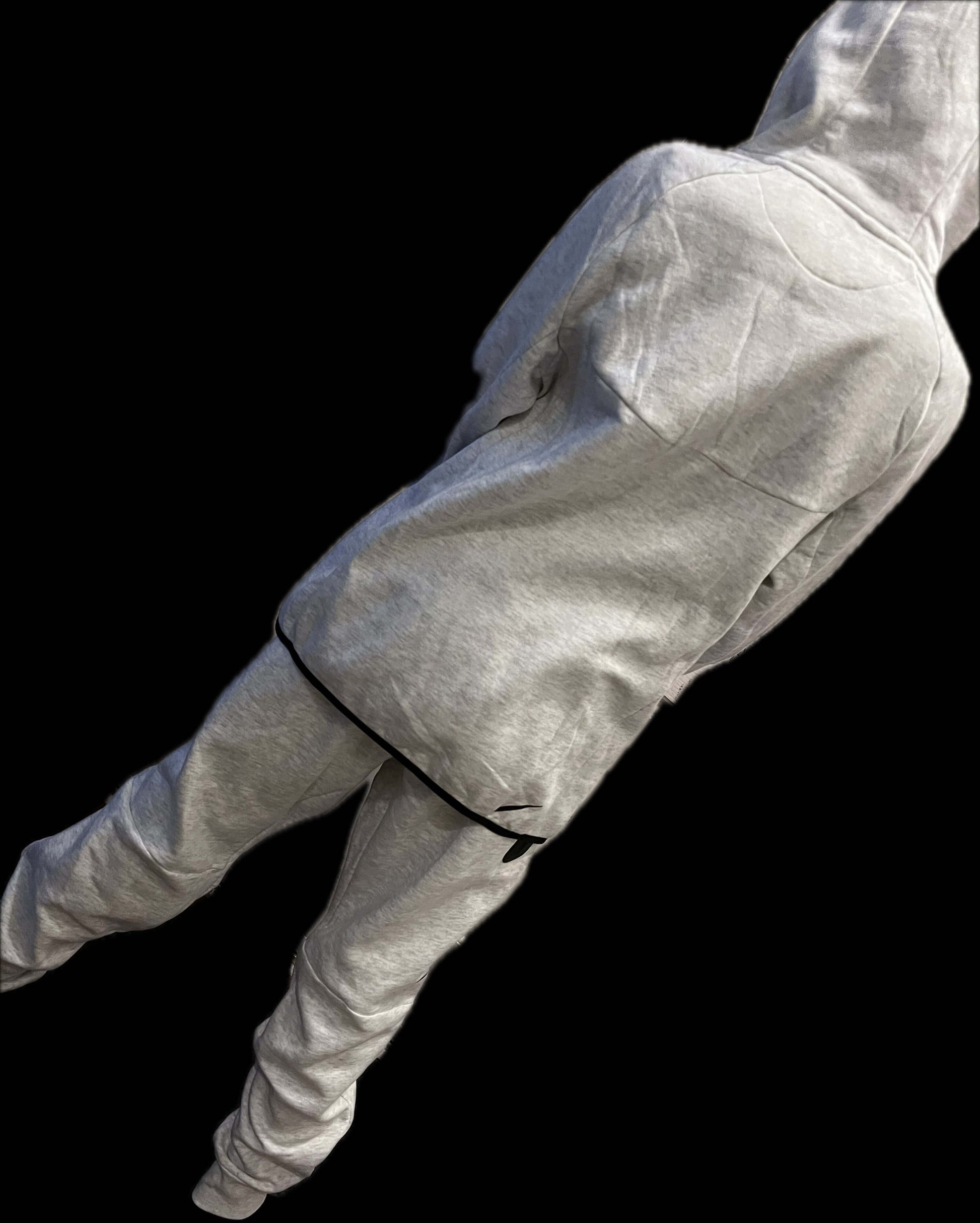 Men’s Tech Lightweight Fleece Sweatsuit, Hoodie Jogger Set, Street Luxe Tracksuit in light gray with zip hoodie and tapered joggers