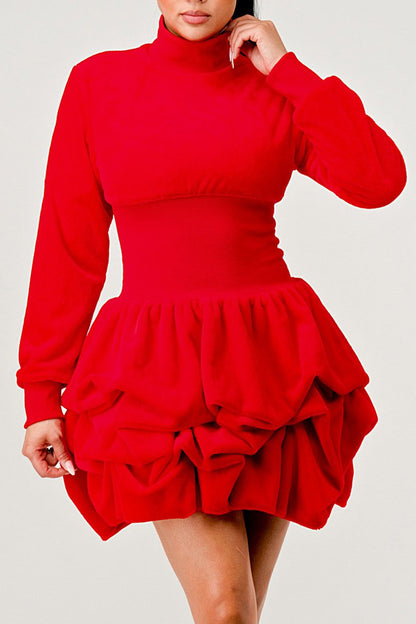 Merry Go Around Ruffle long sleeve dress - Rose In Concrete 🥀