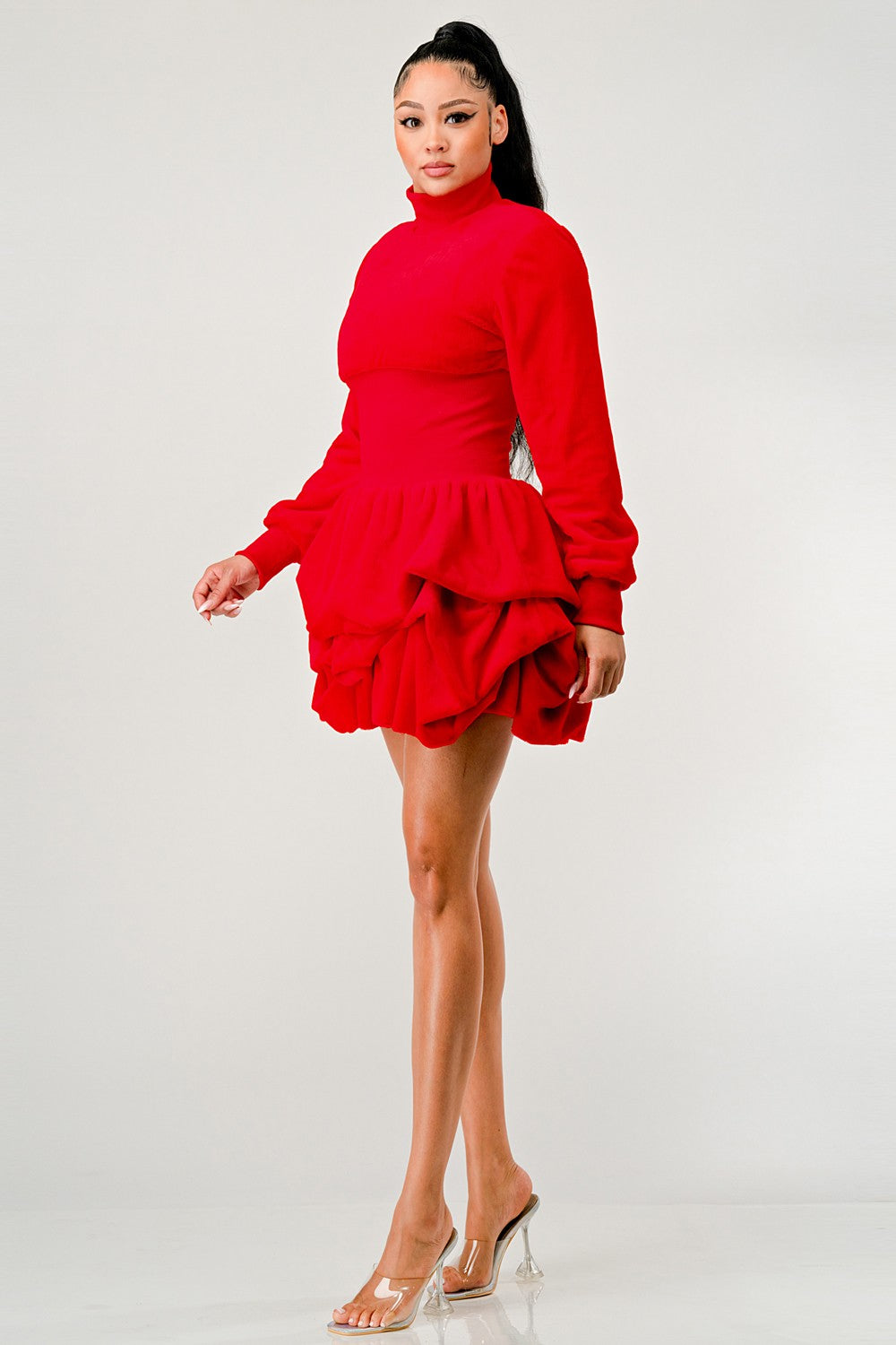 Merry Go Around Ruffle long sleeve dress - Rose In Concrete 🥀