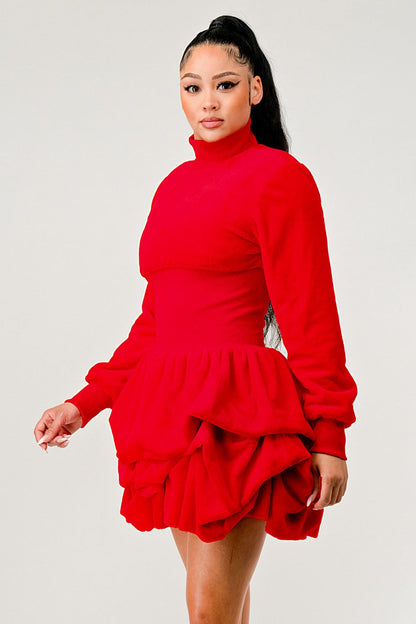 Merry Go Around Ruffle long sleeve dress - Rose In Concrete 🥀