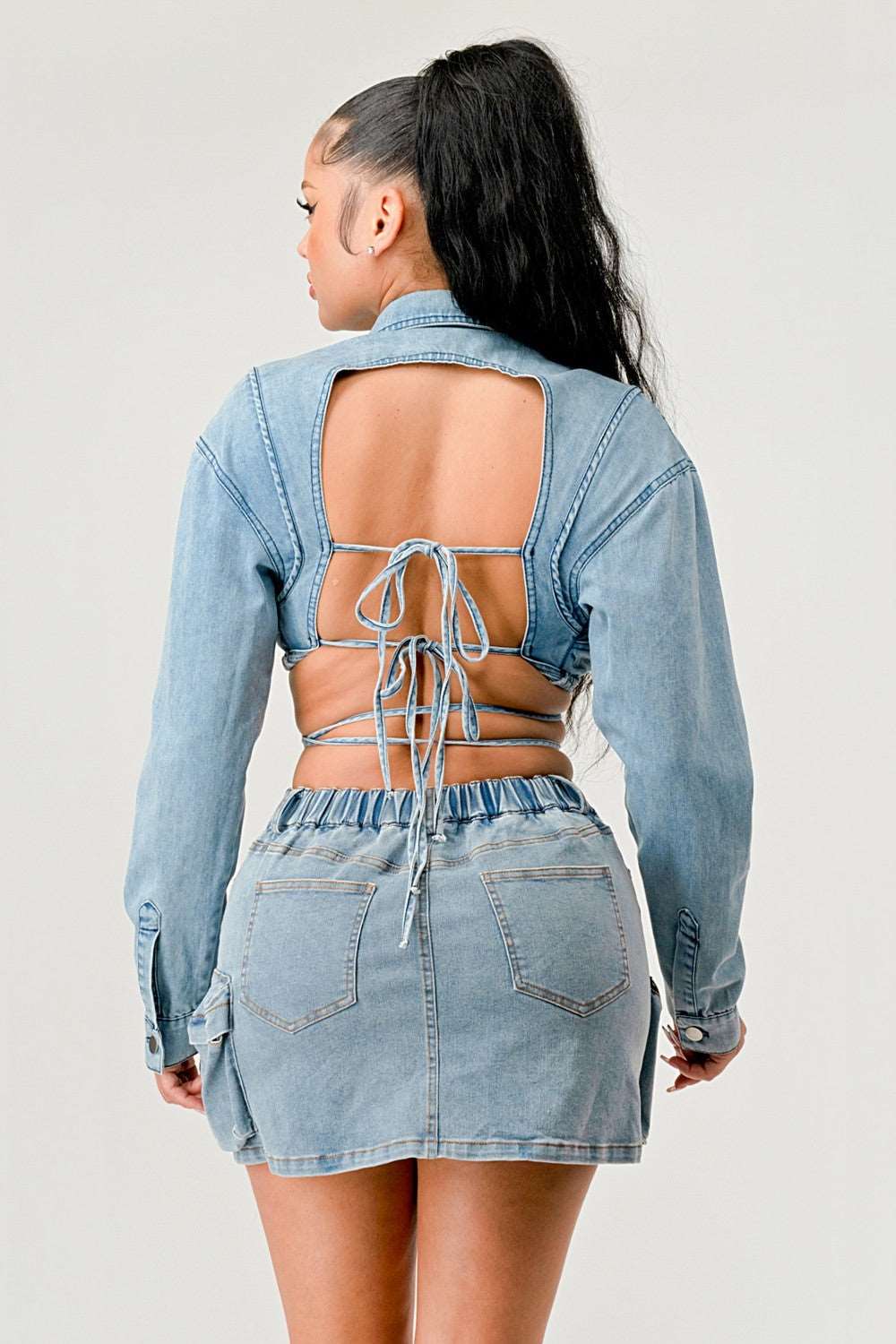 Denim Desire Crop Jacket - Rose In Concrete 🥀