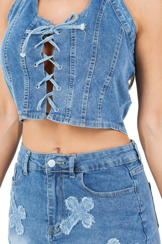 Viral Denim Skirt Set