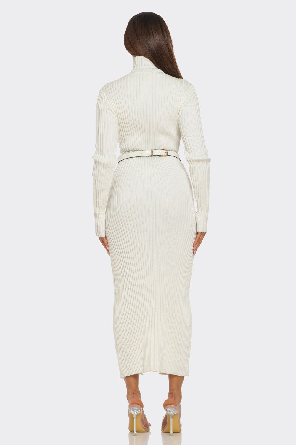 Ribbed Knit Utility Midi Dress - Rose In Concrete 🥀