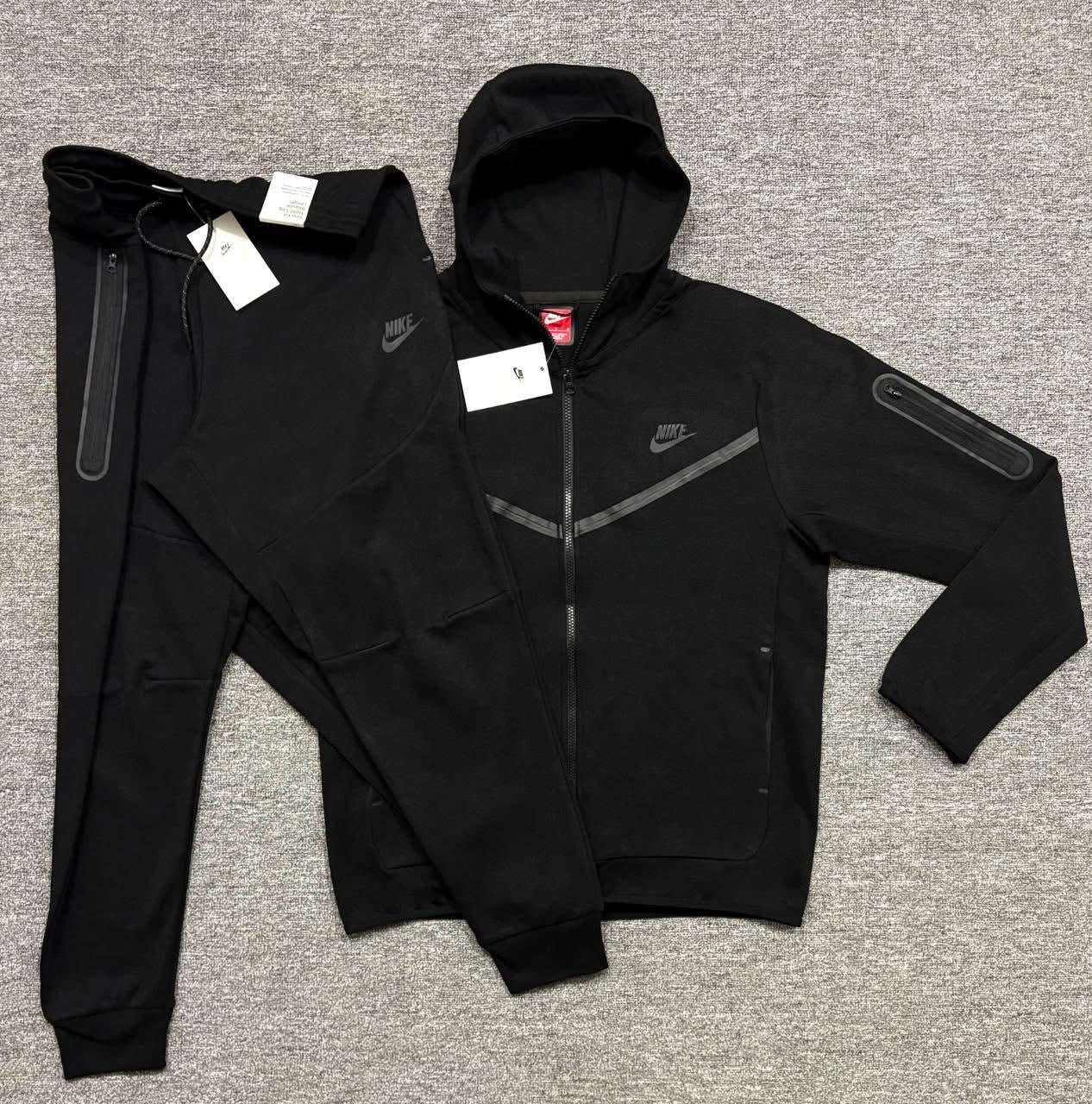 Kids Premium Tech Lightweight Tracksuit Set Zip Hoodie & Jogger Set Athletic Sweatsuit - Rose In Concrete 🥀