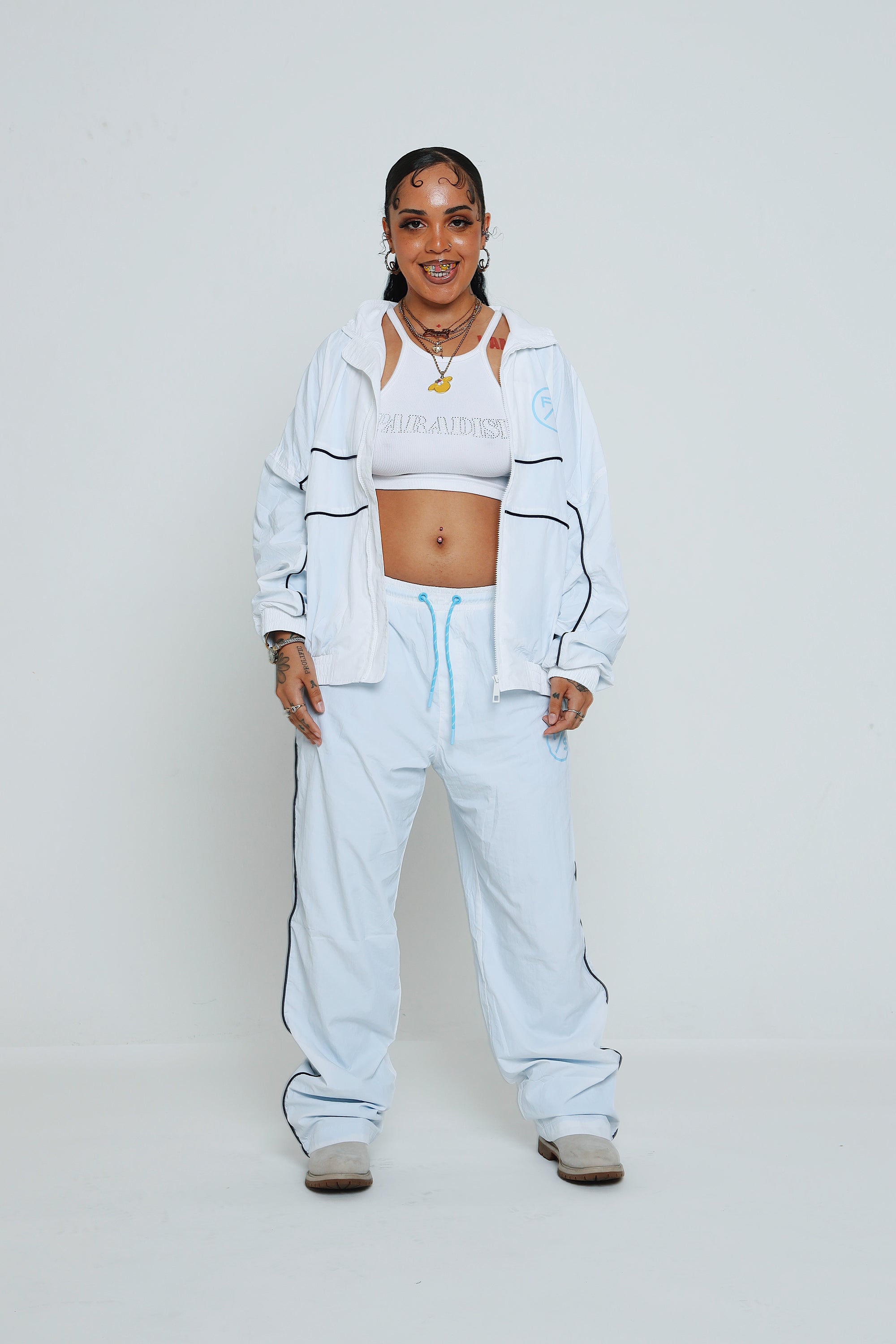Lightweight Utility Track Pants – Slight Baggy Fit Streetwear Pants - Rose In Concrete 🥀