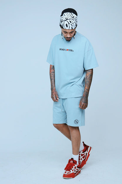 Oversized Streetwear Shorts – Hood Lover Graphic Shorts – Relaxed Fit - Rose In Concrete 🥀