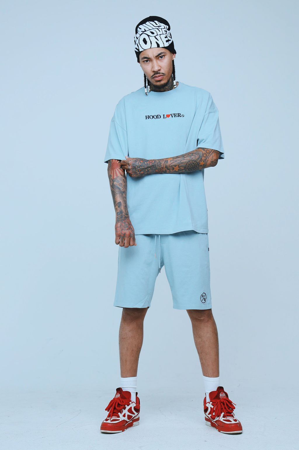 Oversized Streetwear Shorts – Hood Lover Graphic Shorts – Relaxed Fit - Rose In Concrete 🥀