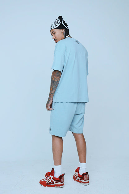Oversized Streetwear Shorts – Hood Lover Graphic Shorts – Relaxed Fit - Rose In Concrete 🥀