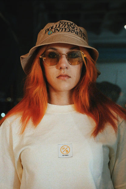 Unisex Statement Bucket Hat – “Stop Polluting the Internet” Graphic Hat – One Size - Rose In Concrete 🥀