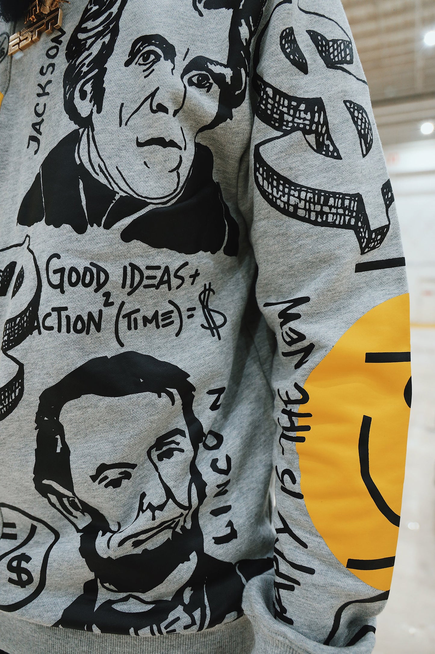 Graphic Statement Sweater – Streetwear Print Crewneck – Oversized Art Knit