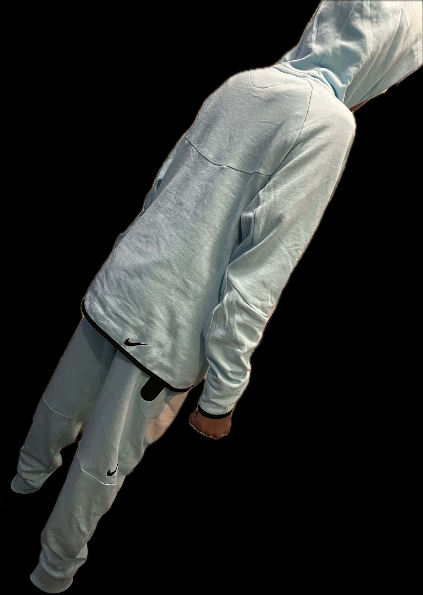 Alt Tag: Men’s Tech Lightweight Fleece Sweatsuit, Hoodie Jogger Set, Street Luxe Tracksuit light gray zip hoodie and tapered joggers