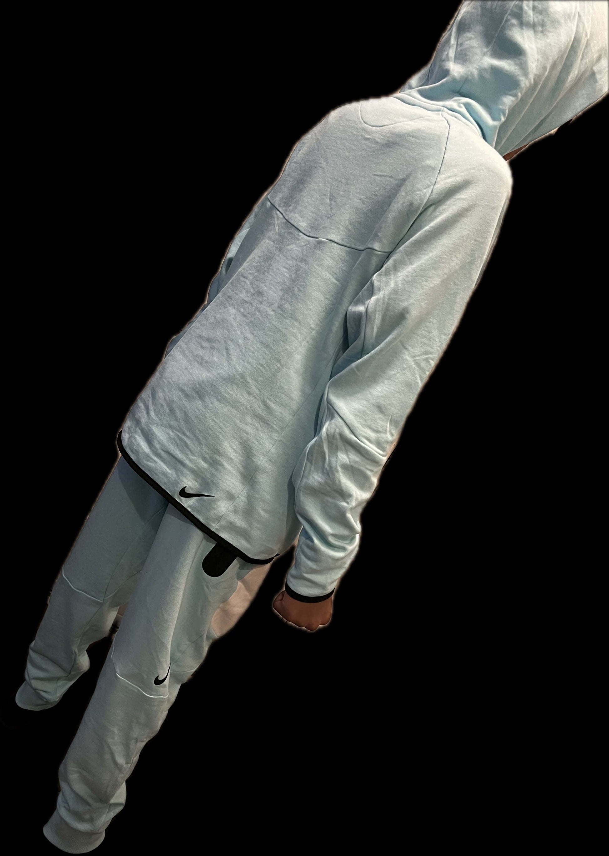 Alt Tag: Men’s Tech Lightweight Fleece Sweatsuit, Hoodie Jogger Set, Street Luxe Tracksuit light gray zip hoodie and tapered joggers