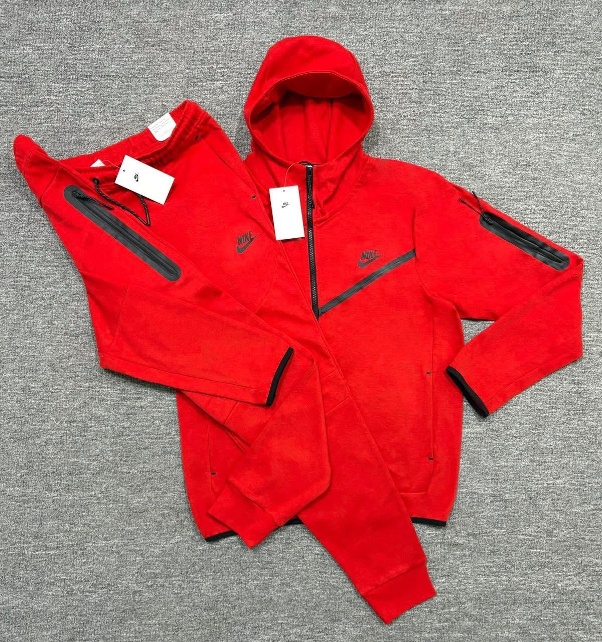 Kids Premium Tech Lightweight Tracksuit Set Zip Hoodie & Jogger Set Athletic Sweatsuit - Rose In Concrete 🥀