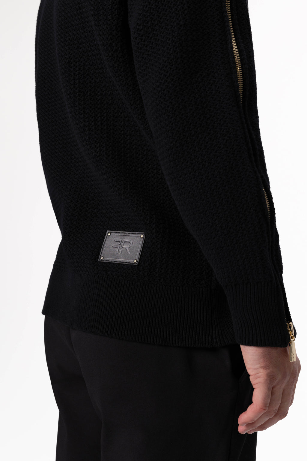 Black Luxe Zipped Turtleneck Sweater - Rose In Concrete 🥀