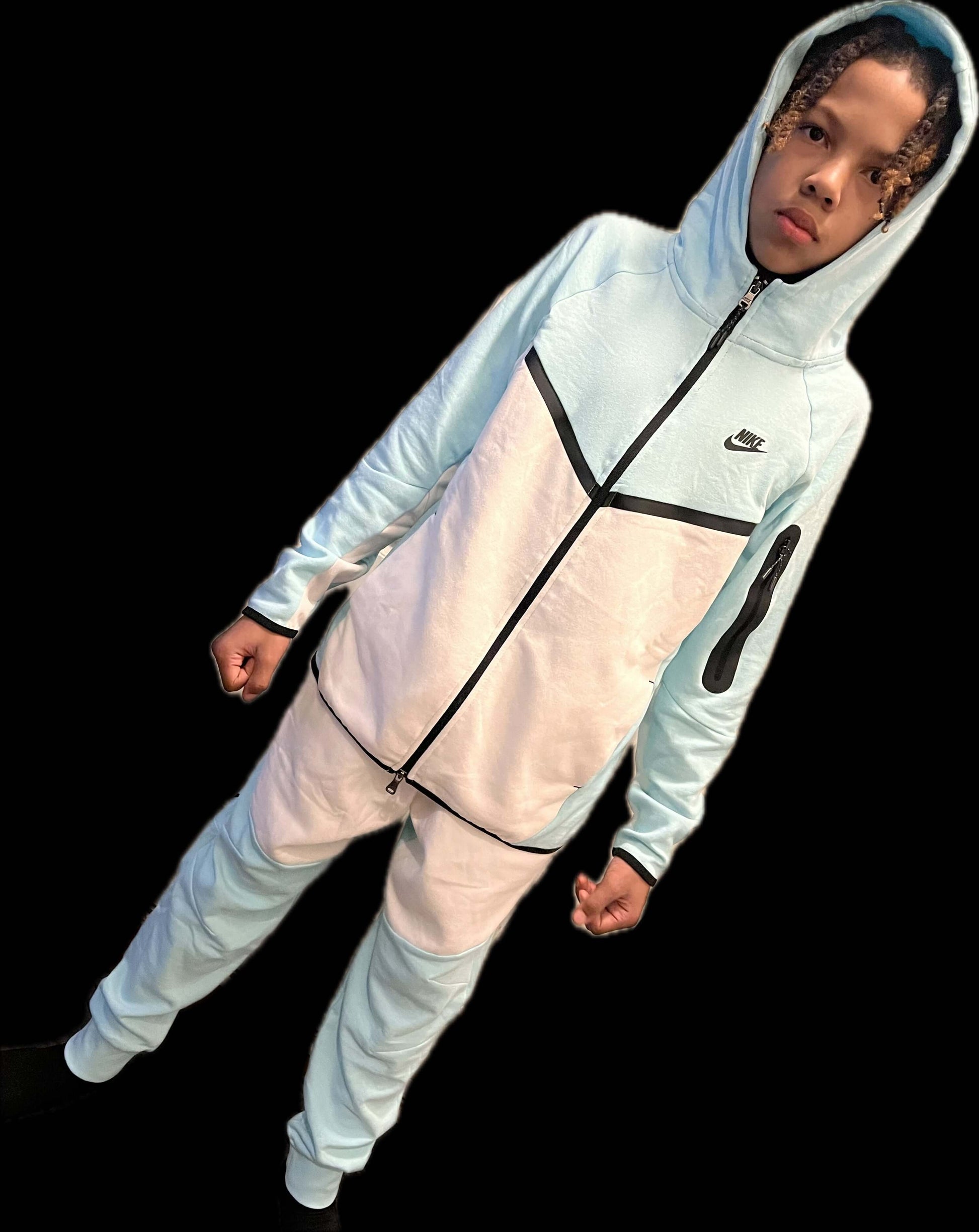 Alt Tag: Men’s Tech Lightweight Fleece Sweatsuit, Hoodie Jogger Set, Street Luxe Tracksuit with zip hoodie and tapered joggers