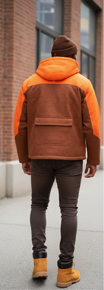 Ascend Urban Monogram Colorblock Jacket | Men's Hooded Streetwear Coat