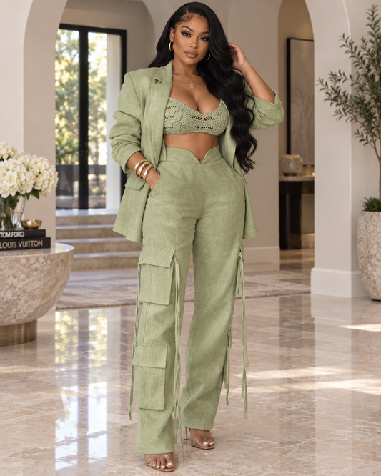 Boardroom Energy Single-Breasted Blazer & Wide-Leg Trouser Set