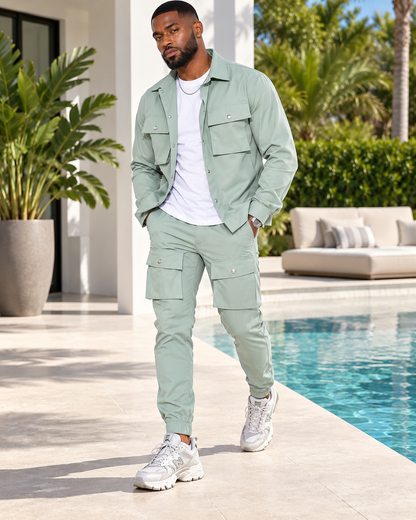 Field Ready Men’s Multi-Pocket Cargo Jacket & Jogger Set