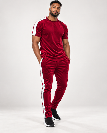 Redline Men’s Velour Piped T-Shirt & Track Pants Set