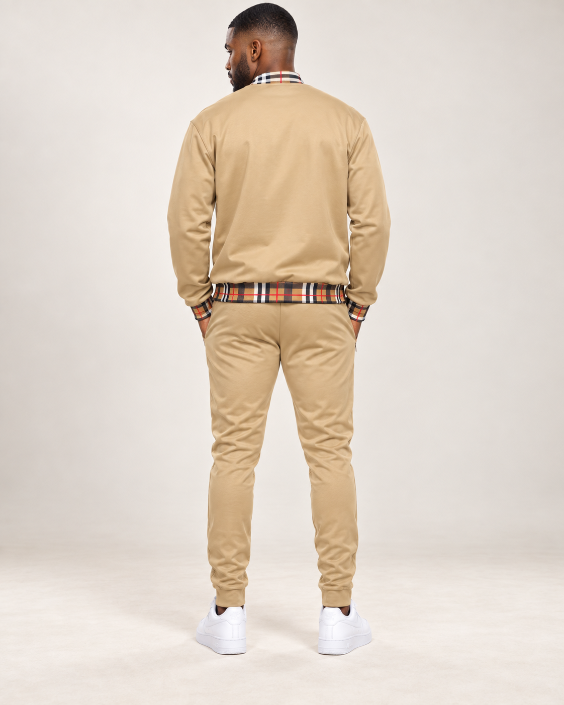 Heritage Check-Trim Men’s Full-Zip Jacket & Jogger Set