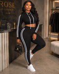 Striped Two Piece Lounge Set - Rose In Concrete 🥀