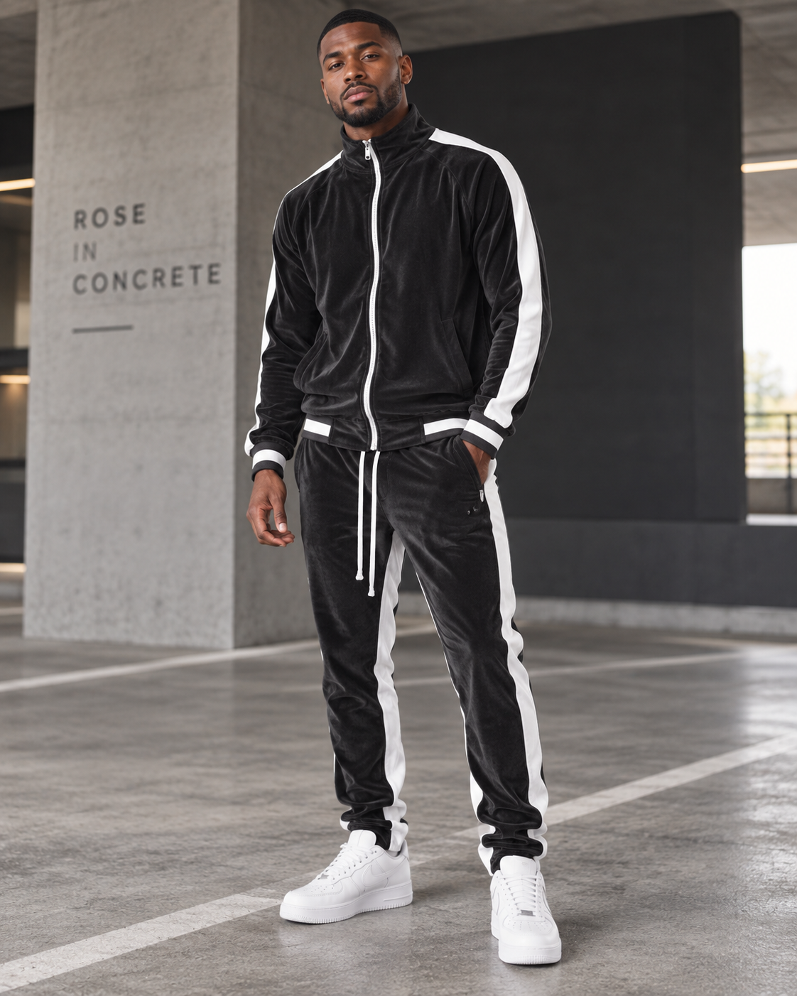Men’s Velour Track Jacket & Jogger Set