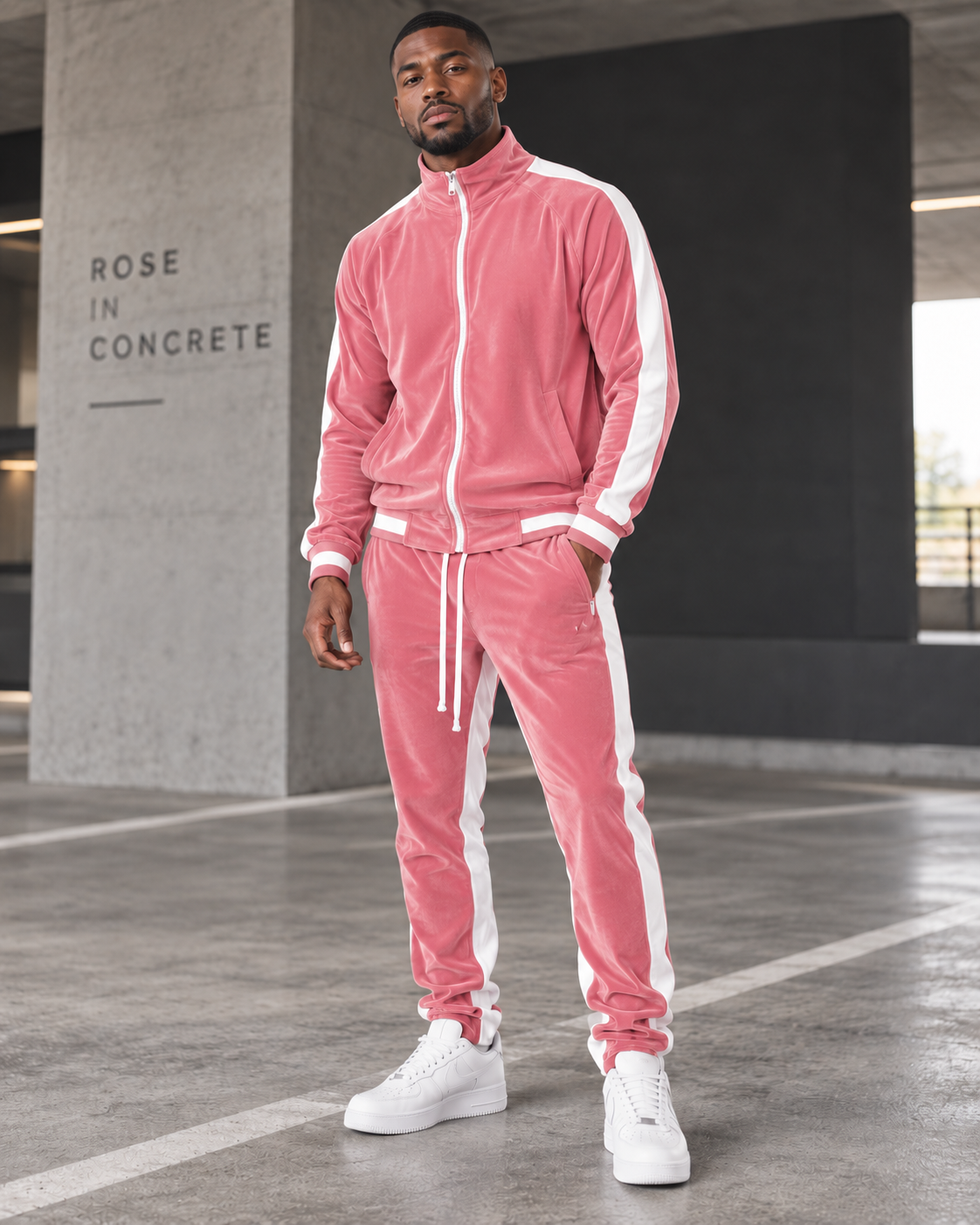 Men’s Velour Track Jacket & Jogger Set