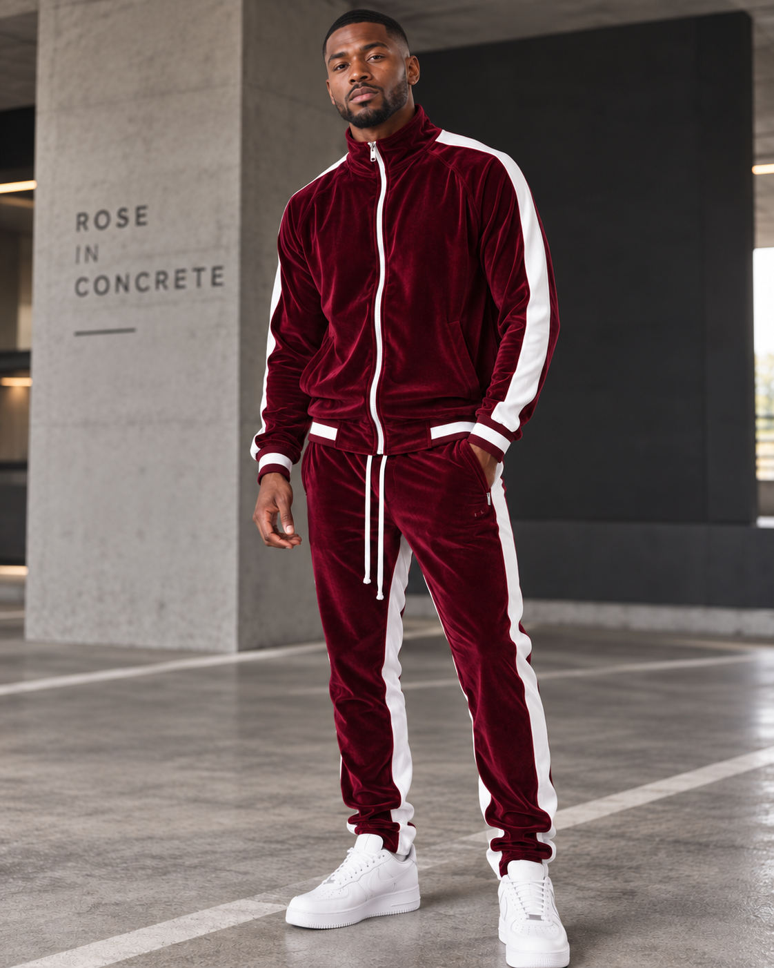 Men’s Velour Track Jacket & Jogger Set