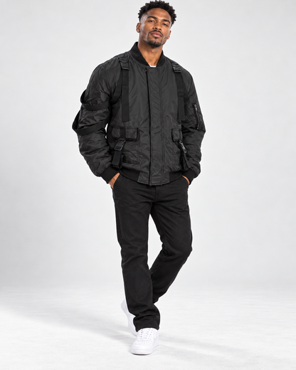 Mission Mode Men’s Tactical-Strap Windbreaker Jacket