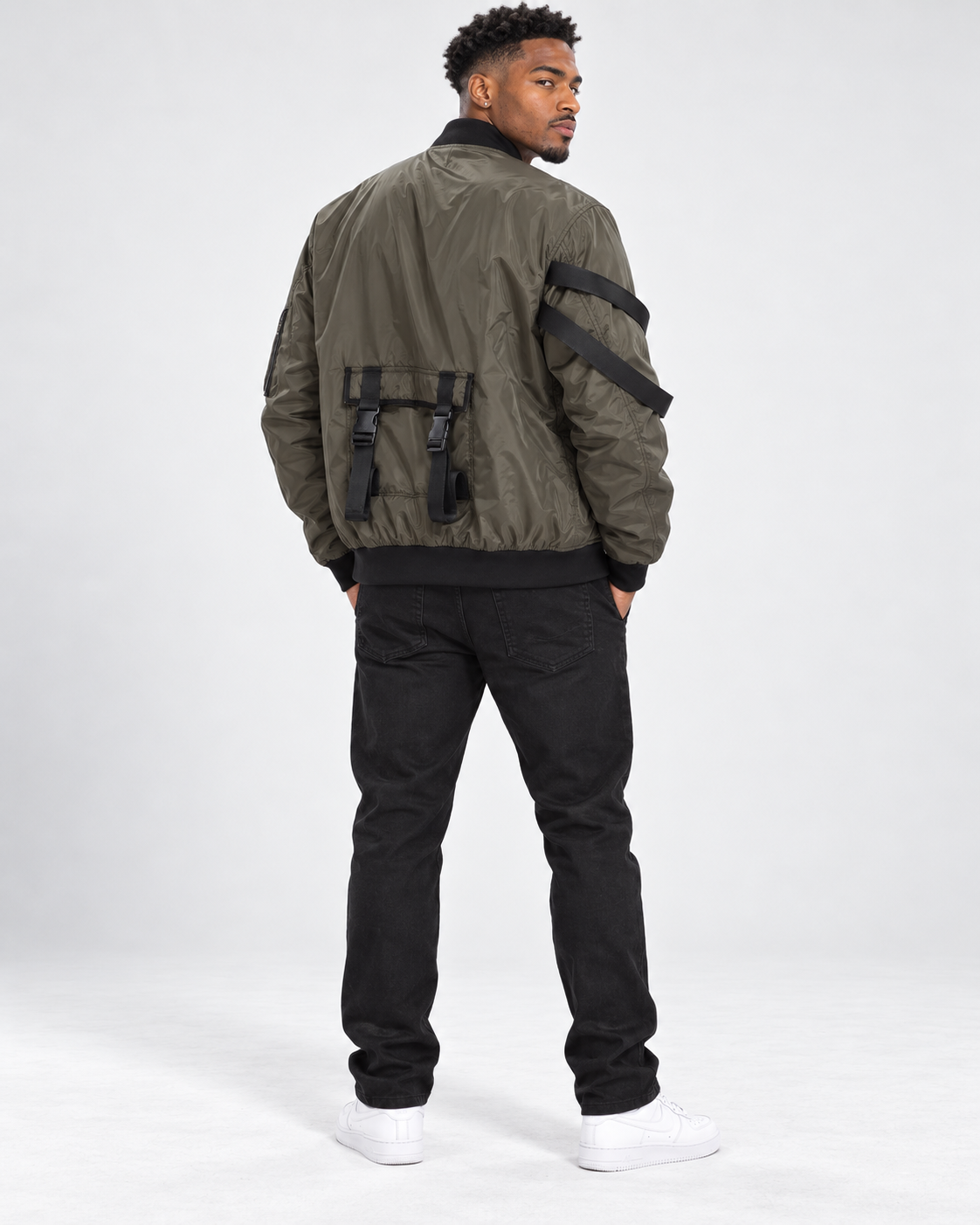 Mission Mode Men’s Tactical-Strap Windbreaker Jacket