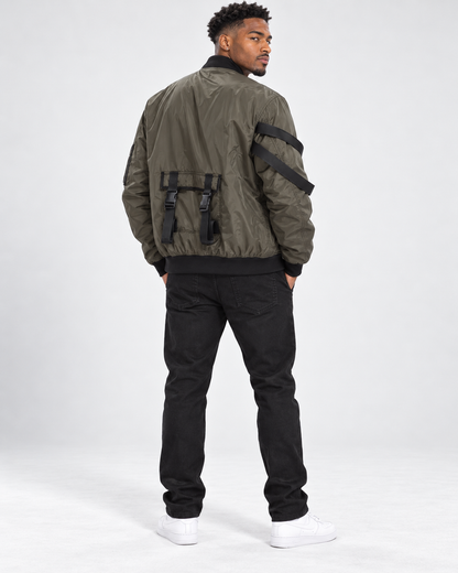 Mission Mode Men’s Tactical-Strap Windbreaker Jacket
