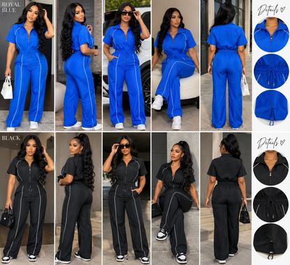 On Go Cropped Zip-Front Top & Drawstring Pants Set