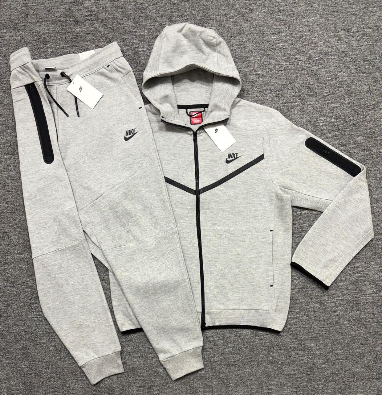 Premium Men’s 2 Piece Tech Fleece Tracksuit Set, Zip Hoodie & Joggers, Athletic Streetwear - Rose In Concrete 🥀