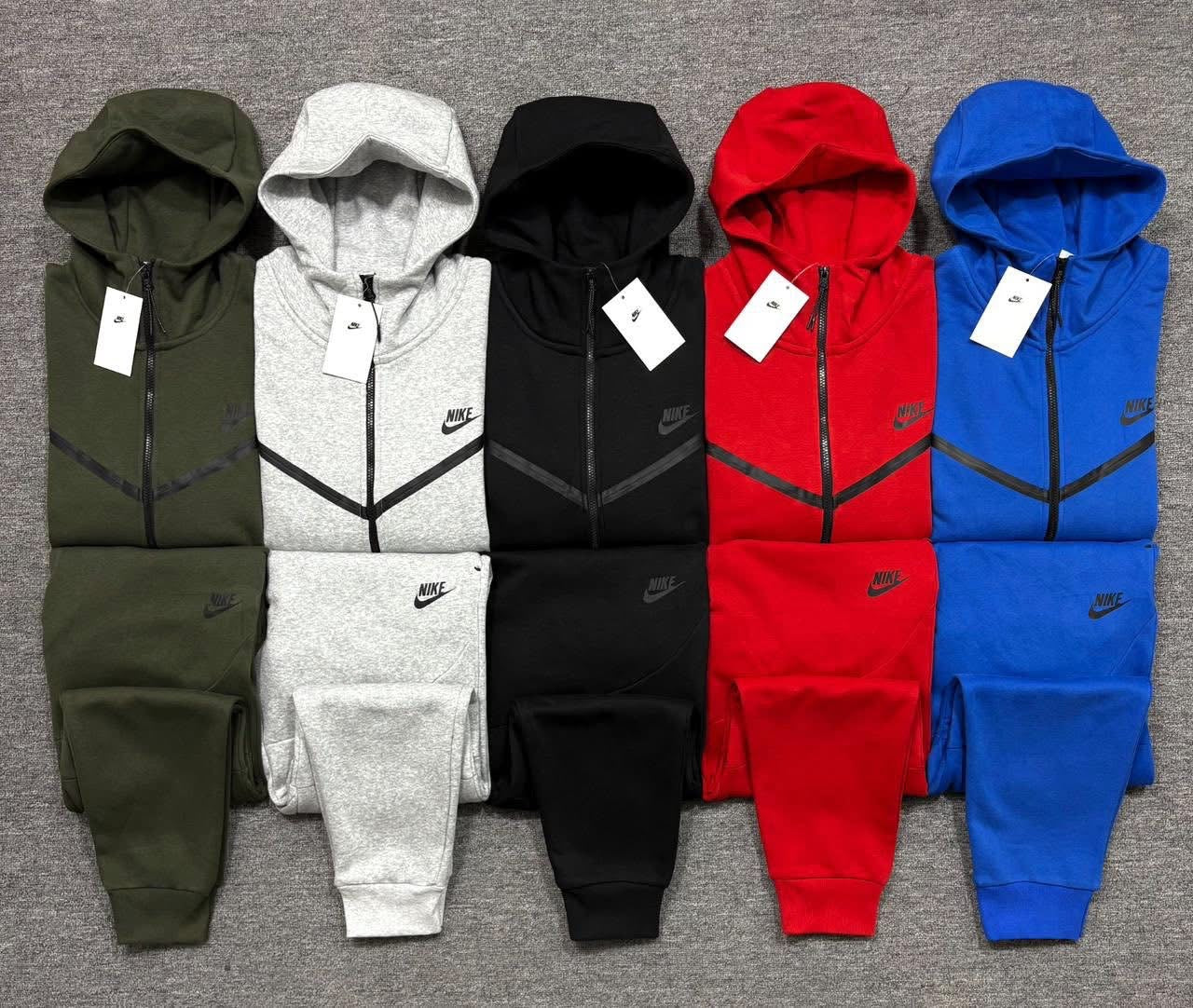 Premium Men’s 2 Piece Tech Fleece Tracksuit Set, Zip Hoodie & Joggers, Athletic Streetwear - Rose In Concrete 🥀