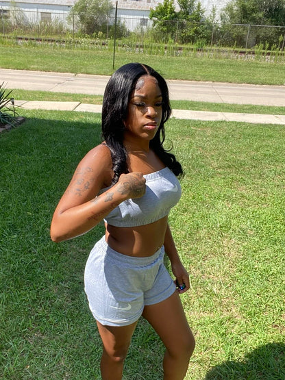 Bandeau 2 Piece Cropped Set