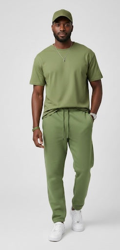 Drop Shoulder and Sweat Pant Lounge Set