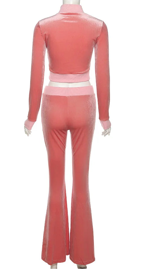 Velour Luxe Zip-Up Jogger Set