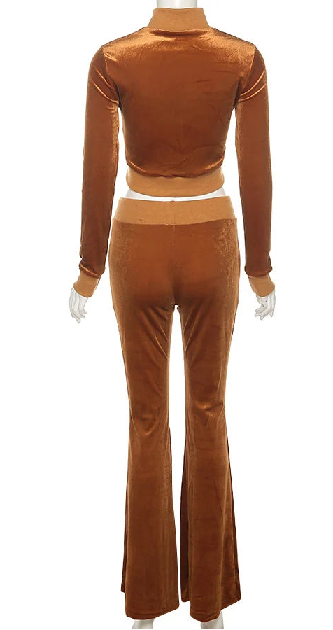 Velour Luxe Zip-Up Jogger Set