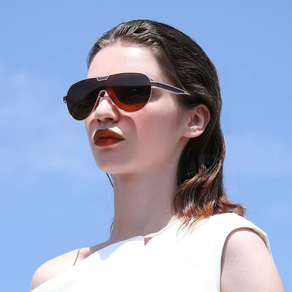 Luxury aviator sunglasses featuring a sleek metal frame and deep-tint lens, perfect for a stylish look.