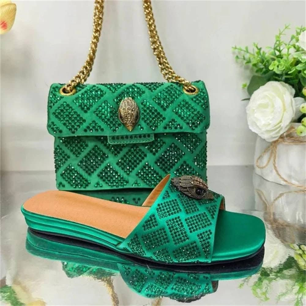 Rhinestone Bag & Matching Slides