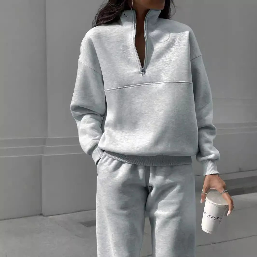 Half Zip Jogger Set - Rose In Concrete 🥀
