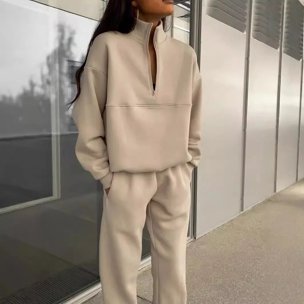 Half Zip Jogger Set - Rose In Concrete 🥀