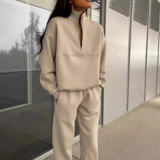 Half Zip Jogger Set - Rose In Concrete 🥀