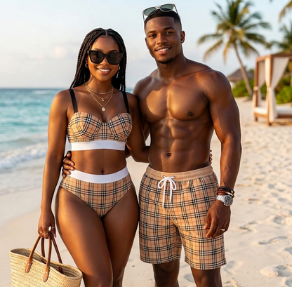 His and Her Vacation Matching Swimwear - Rose In Concrete 🥀